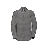 Mammut Lenni Longsleeve Shirt Men | Outdoor Hemd für Herren, Atmungsaktiv, Langarm | Steel-Black, XL