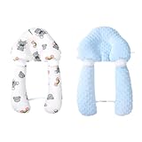 Baby Seitenlagerungskissen, Side Support Pillow, Kopfstützkissen gegen Plattkopf, Positioning Pillow, Lagerungshilfe Seitenschläferkissen für Kopf und Körper, Waschbar (Light Blue, 68x45cm)