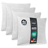 LILENO HOME 4er Set Kissenfüllung 40x40 cm - 40°C waschbares Innenkissen geeignet für Allergiker - Polyester Kisseninlet als Couchkissen, Sofa Kissen, Cocktailkissen und Kopfkissen