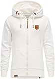 REPUBLIX Damen Sweatjacke Hoodie Sweatshirt Pullover Zipper Jacke RD-023 Weiß M