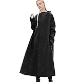 Generisch Lange Regenmäntel Für Frauen, Wasserdichte Regenjacke Lang, Winddichter Trenchcoat Packbar Poncho Windbreaker Für Fahrrad Pendeln Angeln