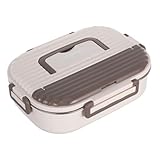 PRETYZOOM Edelstahl Lunchbox mit Fächern Auslaufsicherer Bento Container Langlebiger Leichter Wiederverschließbarer Lunchbehälter für Schule Arbeit und Picknick Umweltfreundlich