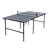 OneTeam Tischtennisplatte 180x102x76 cm für Indoor-Spiel mit Tischtennisnetz im Set mit klappbaren Platten Dunkelblau