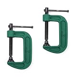 YFaith 2 Stück C Klemme, 2 Zoll Heavy Duty Trägerklemme, Metal Schraubzwingen, Verstellbar C Zwingen Klein, Grün Befestigungs Klemmen, Befestigungsbereich 0–50 mm, zum Befestigen Holz