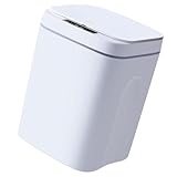 Generisch Intelligenter Sensor Mülleimer 14l Induktiver Kontaktloser Abfallbehälter mit USB Ladung 3 Modi Weiß Automatischer Küchen und Wohnraum Abfalleimer