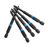 Schraubendreher-Bit-Set aus stabilem legiertem Stahl, 5-teilig, passend für Pozidriv-Größen (für PZ1 für PZ2 PZ3); mit starker magnetischer Spitze (PZ1)