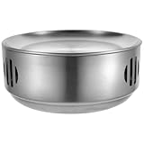 ibasenice Edelstahl Spirituskocher Campingofen 20cm Rund Isolierter Outdoor Herd für Grill und Picknick