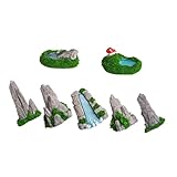 BESTonZON 7Stücke Bergmodelle Deko Natürlichem Harz für Aquarium und Gartendekoration Mikrolandschaft Landschaftszubehör für Wohnraumgestaltung