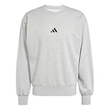 adidas Herren Essentials FEELCOZY French Terry Sweatshirt, medium Grey Heather/Black, L