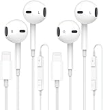iPhone In-Ear Kopfhörer mit Kabel, 2 Pack HiFi Stereo Ohrhörer mit Lightning Anschluss Mikrofon und Lautstärkeregler,Kompatibel mit Phone 14/13/12/11/Pro/SE/X/XS/XR/8/7 Unterstützt Alle iOS Systeme