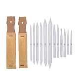 Sandpaper Papierwischer,12er Pack Blending Stümpfe und Tortillionen mit 2 Schleifpapier Bleistife Spitzer für Student Skizze Zeichnen DIY Jugendliche Kinder Teenager