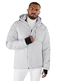 OZONEE Herren Skijacke Snowboardjacke Winterjacke Outdoorjacke Wasserdicht Funktionsjacke Outdoor Jacke Sport Schneejacke Winddicht Atmungsaktiv Schneefang Winter Warm 777/4116K/280 HELLGRAU 2XL