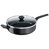 Tefal B5553733 Easy Cook & Clean Schmorpfanne 28 cm, Antihaftbeschichtung, Thermo-Signal Temperaturindikator, Schwarz, geeignet für alle Herde, außer Induktion