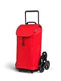 Gimi Tris Einkaufstrolley, wasserabweisende Tasche, 3-Rollen-System, Eco Verpackung, klappbares Gestell, Höchstlast: 30 kg, Rahmen: Stahl/Kunststoff, Einkaufstasche: Polyester, rot
