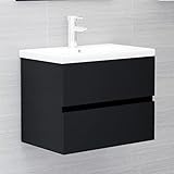 UJCHVHN Waschbeckenunterschrank schwarz 60x38,5x45cm Engineered WoodSets Badezimmer-Sets