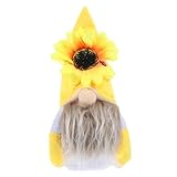 Cabilock Plüsch Wichtel Puppe mit Sonnenblume Dekorative Faceless GNOME Figur für Tisch Fensterbank Vielseitige Heimdekoration für Wohnzimmer und Kinderzimmer
