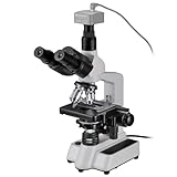 Bresser Durchlicht Mikroskop Researcher Trino Vergrößerung für gehobene Ansprüche, LED Beleuchtung und drehbarer trinokularer Auszug, Blanc, 40x-1000x