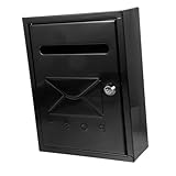 SHINEOFI Wandmontierter Briefkasten aus Robustem Eisenblech Vintage Stil Abschließbar Regenfest mit Ausreichend Fassungsvermögen für Briefe und Zeitungen für Haus und Garten Dekorativ und