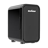 Enventor Mini Kühlschrank, 6 Liter/8 Dosen, AC+12V DC-Stromversorgung, Tragbarer Kühler und Wärmer, Kleiner Kühlschrank für Schlafzimmer, Auto, Hautpflege, Obst und Getränke, Schwarz