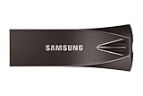 Samsung BAR Plus USB-Stick Typ-A, 128 GB, 400 MB/s Lesen, 60 MB/s Schreiben, Widerstandsfähiger USB 3.1 Speicherstick mit Schlüsselring, Titan Gray, MUF-128BE4/APC