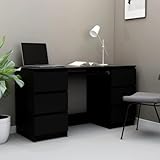 FSJIELW Home & Garden-Schreibtisch, Schwarz, 140 x 50 x 77 cm, Holzmöbel Wahl