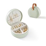 Fonyiunce Schmuckkästchen, Groß Schmuckaufbewahrung, PU-Leder Schmuckschatulle, Schmuckkästchen Reise, Schmuckaufbewahrung mit Stil, für Ringe, Geburtstagsgeschenk, Armbänder, Ohrringe (Grün)