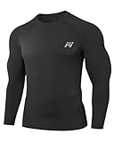 MeetHoo Herren Kompressionsshirt Langarm Funktionsshirt Schnelltrocknendes Laufshirt Atmungsaktiv Fitnessshirt Männer Sportshirt für Laufen Jogging Sport Turnhalle