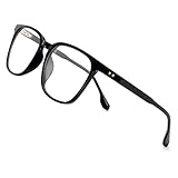 Amazon Brand –Eono Blaulichtfilter Brille für Damen Herren - Fake Brille Fassung Ohne Stärke - Blaulicht UV Schutzbrille gegen Kopfschmerzen und beranstrengung der Augen Brille(Schwarz)