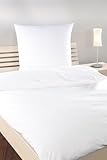 texpot Bettwäsche Linon Garnitur 155x220 + 80 x 40 cm weiß mit Hotelverschluß Hotelbettwäsche