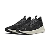 PUMA Unisex SOFTRIDE Symmetry FUZION LS Straßenlaufschuh, Schwarz-Altrostgrau-Vapor Gray, 45 EU, Puma Schwarz, Dunkelgrau, Dampfgrau, 46 EU