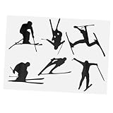 HOUDERCO 1Stück Wandtattoo Ski Aufkleber Selbstklebende Ski Theme Wanddekoration für Wohnzimmer und Ski Resorts Leicht Entfernbar und Langlebig für Glatte Oberflächen Geeignet