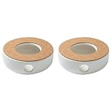 Heiikiuy 2 x Mini-Teekannenständer aus Keramik, tragbar, Isoliersockel, Teekannenwärmer, Kaffee-Wasserkocher, Kerzenhalter, Teezubehör
