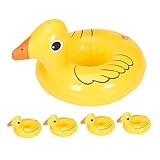 Hohopeti 5 Stück Aufblasbare PVC Becherhalter Ente Gelb Schwimmender Getränkehalter Pool Party Zubehör Stabil Langlebig Wiederverwendbar