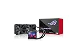 ASUS ROG RYUJIN II 240 All-in-One CPU-Wasserkühlung (3,5-Zoll-LCD, integrierter Pumpenlüfter zur Kühlung von VRM und M.2, 2x Noctua iPPC 2000 PWM 120mm Radiatorlüfter), Schwarz