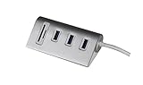 Hover-Way 3 Port USB Hub mit 2 SC Card Slots Silber