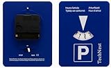 TechNest Automatische Elektronische Parkscheibe_Europäische Parkuhr mit 24-Stunden-Zeitanzeige für Autozubehör_Farbe Blau