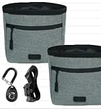 LHUDILS Leckerlitasche für Hunde 2 Stück Futterbeutel Hundetraining und Training-Clicker Tragbar Gassi Tasche Hund Große Kapazität Hundeleckerli Tasche mit Kotbeutelspender Verstellbarer Gürtel