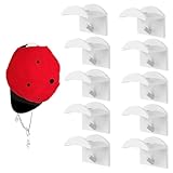 ZXNJA 10 Stück Cap Halterung Wand, Kappenhalter für die Wandmontage, Selbstklebende Hut-Halter, Basecap Halterung Wand, Cap Halter, Mützen Aufbewahrung, für Alle Arten von Mützen (weiß)