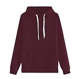 Hoodie Damen Sweatjacke Pullover Sweatshirt Jacke Lang Damen Mit Kapuze Oversize Hoody Einfarbig Sportlich Kapuzenpullover Mit Taschen Kordelzug Locker Langarmshirt Langarm Kapuzenjacke Pullover