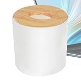Runder Taschentuchhalter aus Keramik, Taschentuchhalter aus Keramik mit Deckel, Halterung für Papierrollen, aus Keramik, Aufbewahrungsbox, ästhetisch, minimalistisch, für