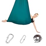 iPalamila Aerial Yoga Hängematte Set, Aerial Yoga Swing Air Fliegen, Nestschaukel, Yoga-Schaukel Hammock Swing 200 Kg Max. Tragfähigkeit Mit Beschläge, Anti-Gravity-Übungen(Grün,150x280CM) (1) (Grün)