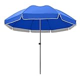 MRKU Großer Gartensonnenschirm, runder Terrassenschirm, UV-Schutz LSF 50+, Balkonschirm, geeignet für gewerbliche Stände, Strände, Grillabende und Camping