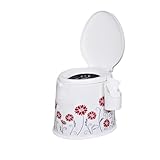 Vepnby Campingtoilette Mit Deckel und Papierhalter, Tragbare Toilette mit Abnehmbarem Inneneimer Papierhalter, für Camping, Reisen,Wandern(Purple,Solid)
