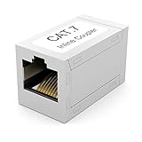 HB-DIGITAL 1x RJ45 LAN Kupplung CAT 7 Ethernet Netzwerk Verbinder Kabel Verlängerung für Netzwerkkabel, Patchkabel Adapter bis zu 10-Gigabit geschirmtes Doppelbuchse
