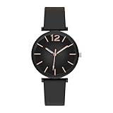 Bmdjdq Analoge Armbanduhr für Damen, Armbanduhr, Schüleruhr, Kinder, atmungsaktives Band, Uhr für Jungen und Mädchen, Dekorationszubehör, Schwarz , Refer to description, Uni