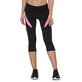 Santic Fahrradhose Damen Gepolstert 3/4 Radlerhose Damen mit Sitzpolster Radhose Damen 3/4 mit Polster Rosa EU XXL