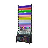 Stoffrollen-Lagerregal, handelsübliches Stahlregal, robuster mobiler Wagen, für Textilrollen, Tapeten, Fensterfolien, Tragkraft 200 kg (schwarz, 170 x 70 x 26 cm) (schwarz 170 x 100 x 26 cm)