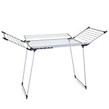 Meisterhome® Extra großer und Stabiler Wäscheständer Standtrockner mit Flügeln für Lange Kleidungsstücke, standfester Flügelwäschetrockner - für drinnen und draußen - 25m Trockenleinenlänge