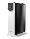 Midea Ölradiator, 2300W 11 Rippen tragbarer Elektroheizer mit Drehknopfregelung und einstellbarem Thermostat, 3 Heizstufen, Kipp- und Überhitzungsschutz, ultra-leise im Büro & Zuhause
