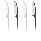 minkissy 4 Stück Teiliges Anti static Tail Comb für Frauen Flexibler Stielkamm zum Haarstyling Feine Zähne für Einfaches Entwirren Geeignet für Salon Friseur und Heimgebrauch